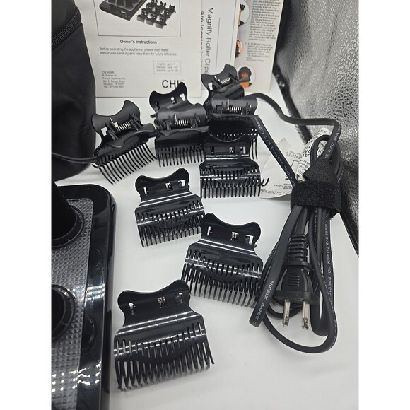 Chi Smart Magnify Ceramic 1" Hot Rollers Curlers Blue LED Platform & Case CS1104 - Picture 4 of 16